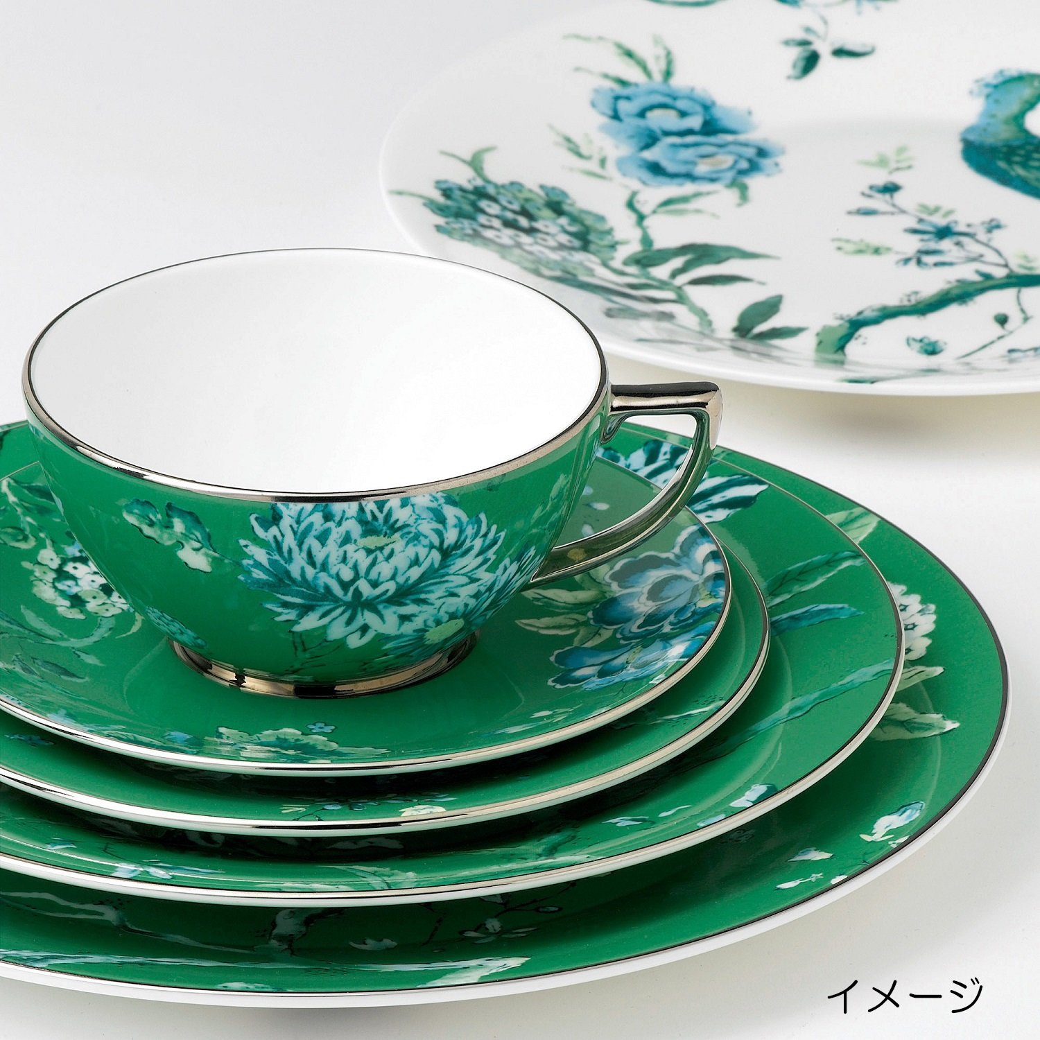  JASPER CONRAN 花柄皿2枚 Wedgwood Jasper Conran Chinoiserie White Pair Of Tea Cups
