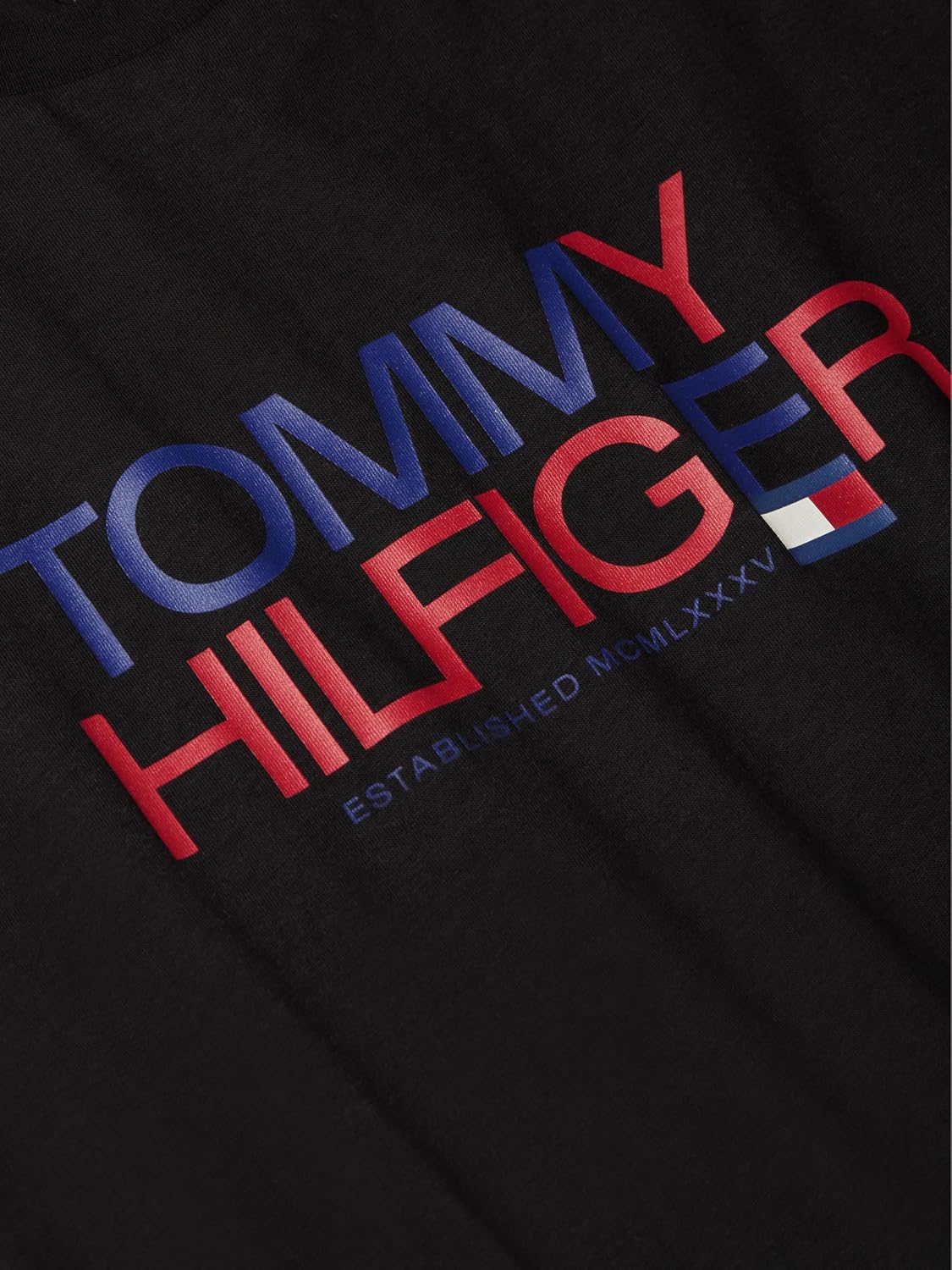 Tommy Hilfiger Men's Short Sleeve Cotton Graphic T-Shirts with Printed Two-Tone Logo Graphic
