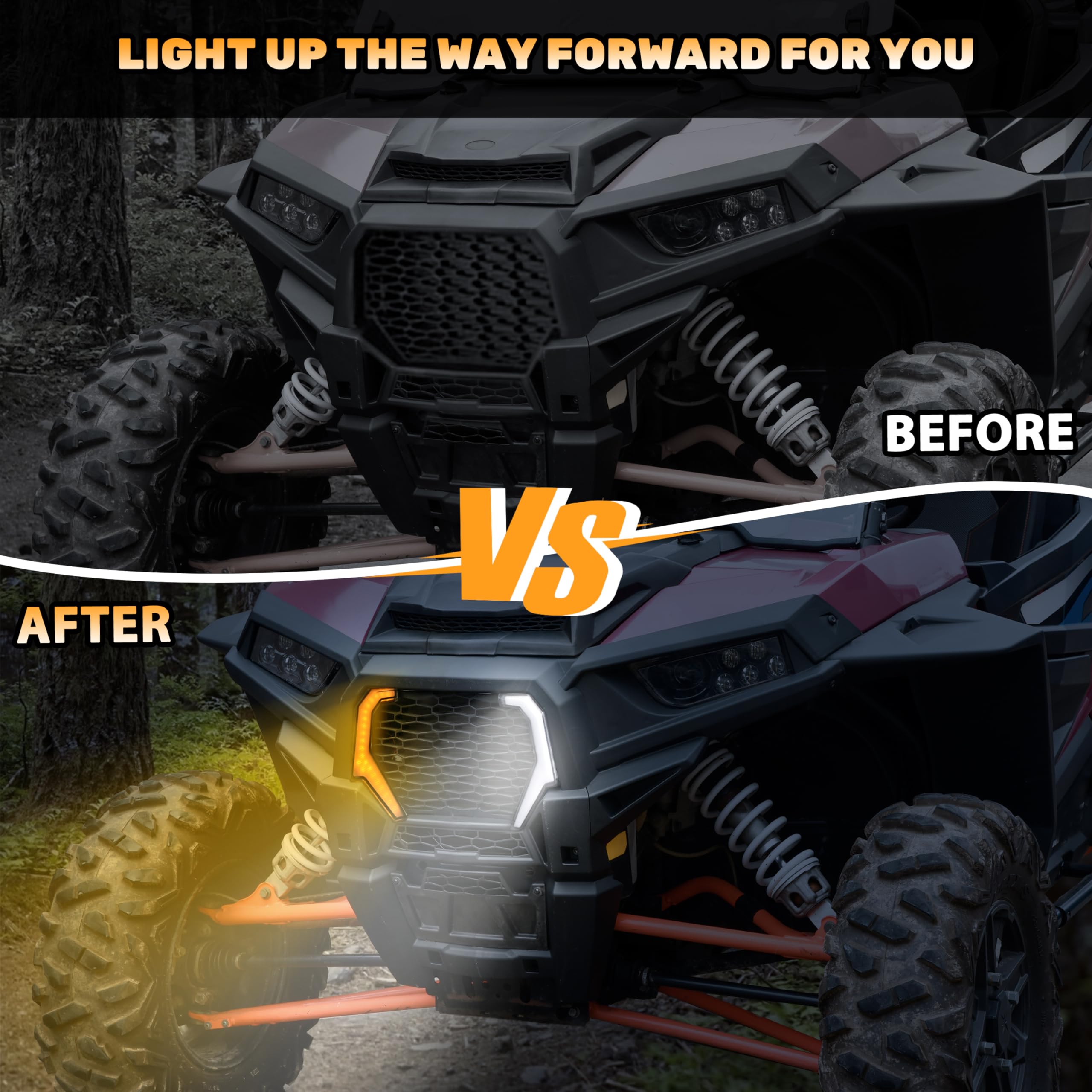 UTVSXPERT Turn Signal LED Fang Lights for RZR XP 1000 14-18, Front Fang Accent Lights Grill Signature Lamps for Polaris RZR XP 1000 2014-2018 / RZR 900 XC 900S 2015-2020 Accessories