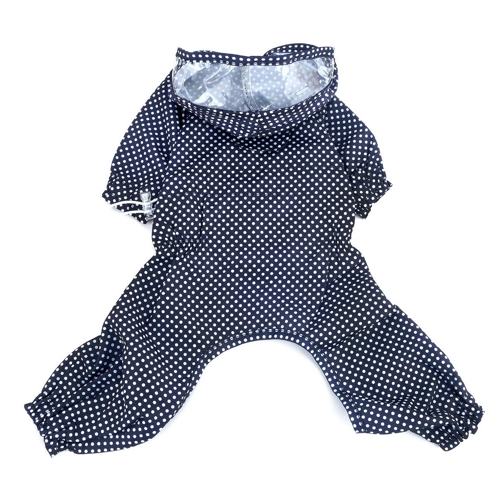 Zunea Waterproof Dog Raincoats with Hood for Small Dogs Puppy Rain Coat with Harness Hole Adjustable Rain Jacket Slicker Poncho with Legs Polka Dot Lightweight Pet Raining Jumpsuit Blue XL - Image 3