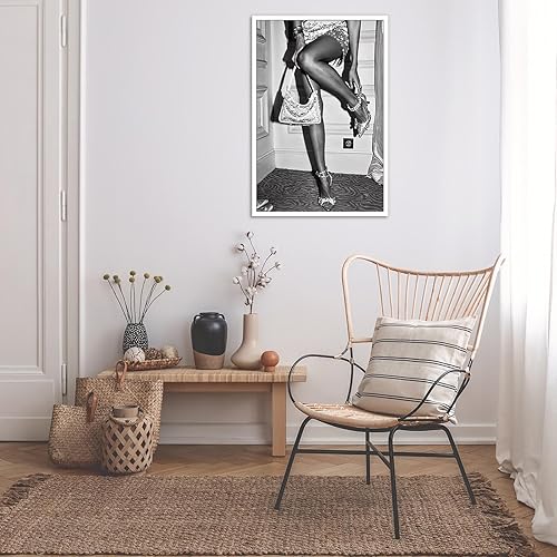 Miniatura 6 de KFDJIG Póster femenino de moda vintage, fotografía feminista en blanco y negro, arte de pared, retro, hermoso, elegante, mujer, impresiones en