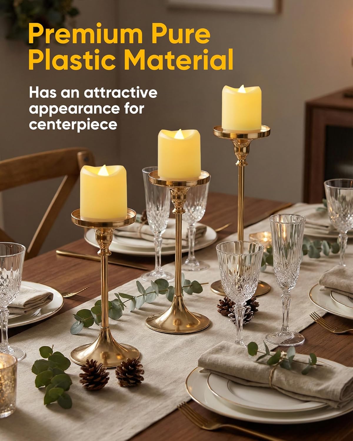 5plots 12-Pack 400+Hours Remote Control Candles, Votive Candles with 2/4/6/8H Timer, Battery Operated Tealights for Party, Table Centerpiece, Home Decor, Halloween, Thanksgiving, Christmas