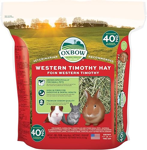 Vista 34 de Oxbow Animal Health Western Timothy Hay – Heno natural para conejos, cobayas, chinchillas, hámsters y jerbos – Recomendado por veterinarios