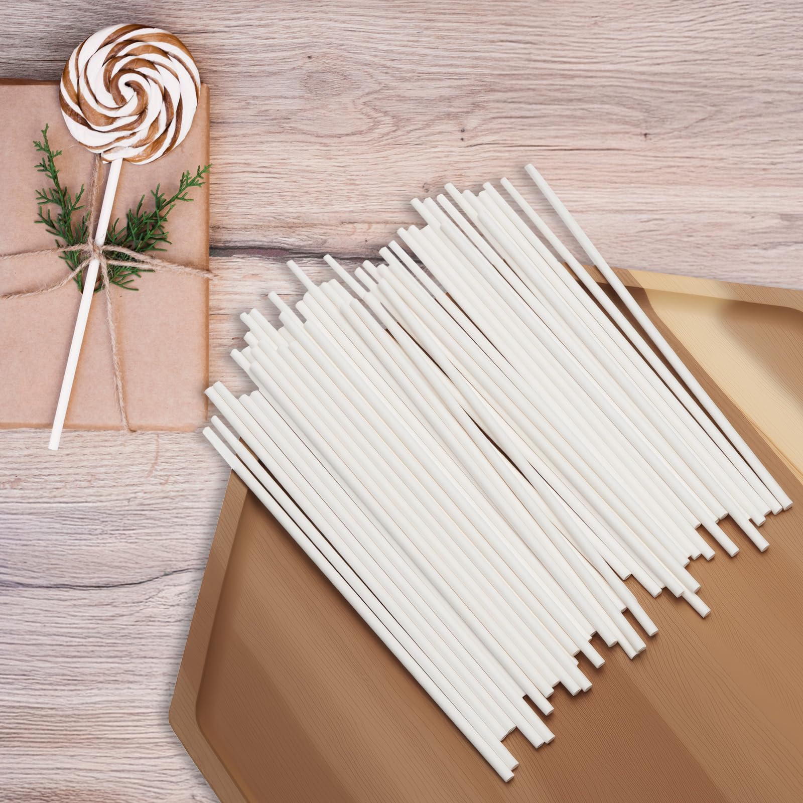 Bâtonnets en Papier pour Cake pops 15 cm x 3,5 mm Blancs 100 pièces