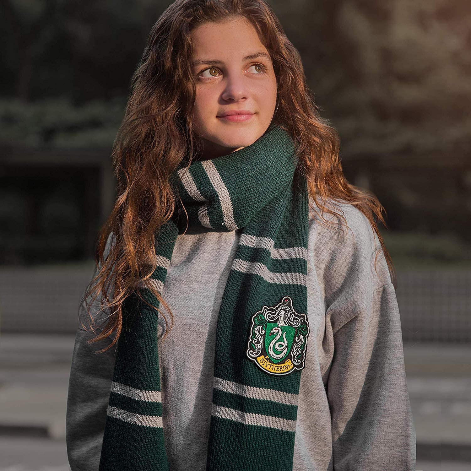 Cinereplicas - Harry Potter - Sciarpa - Ultra Morbida - Edizione Deluxe - Licenza Ufficiale - Casa Serpeverde - 250 cm - Verde e Grigio