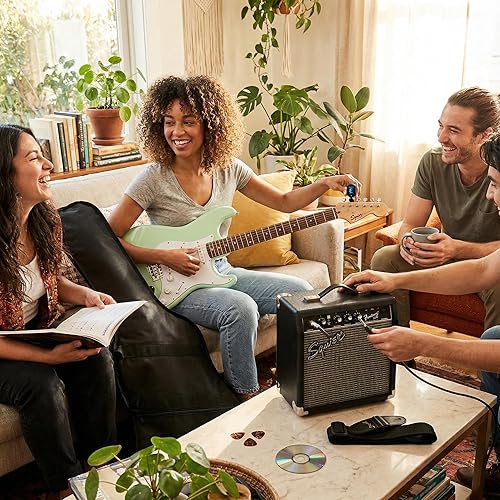 Miniatura 9 de Fender Squier Sonic Stratocaster - Paquete verde surf con amplificador Frontman de 0.35 onzas, bolsa de concierto, cable, correa, afinador, Fender