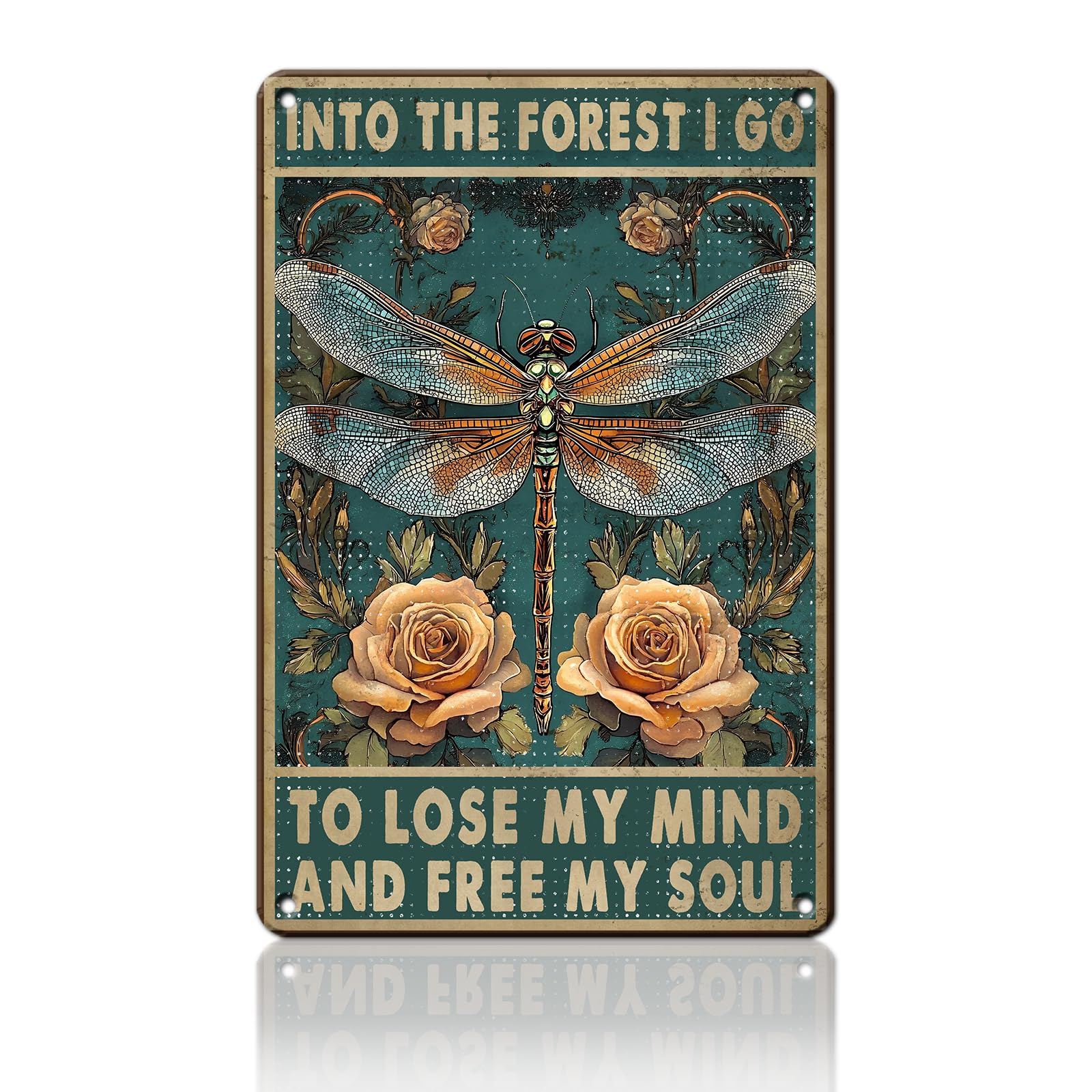 Anceky And Into The, I Go to Lose My Mind And Find My Soul Metal Sign Retro Tin Sign Wall Decor for Farmhouse Kitchen Cafe Home Yard 12×16 Inch