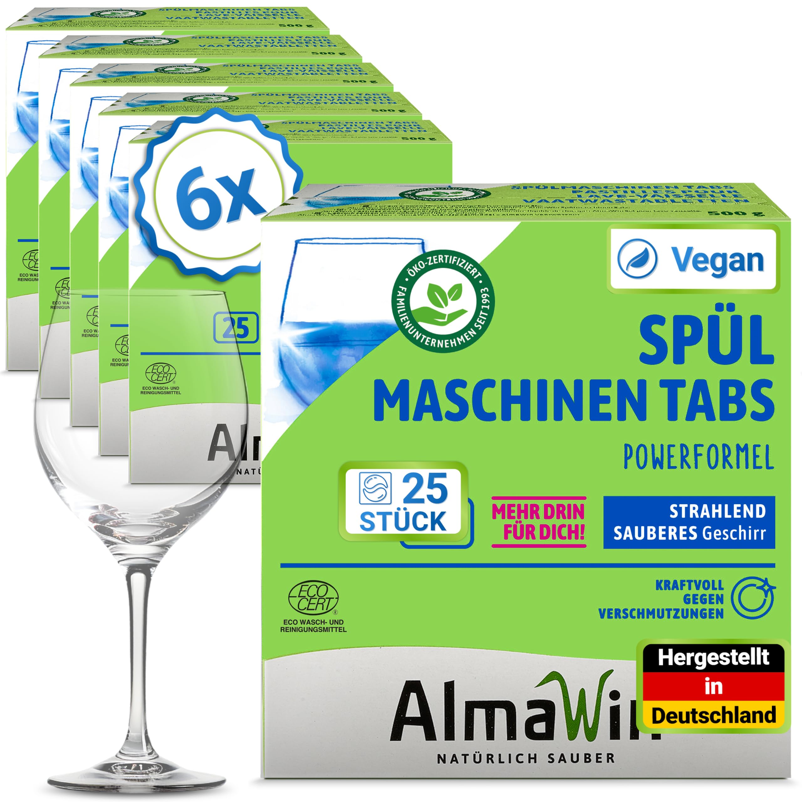 AlmaWin Pastillas para lavavajillas (6 x 25 unidades).