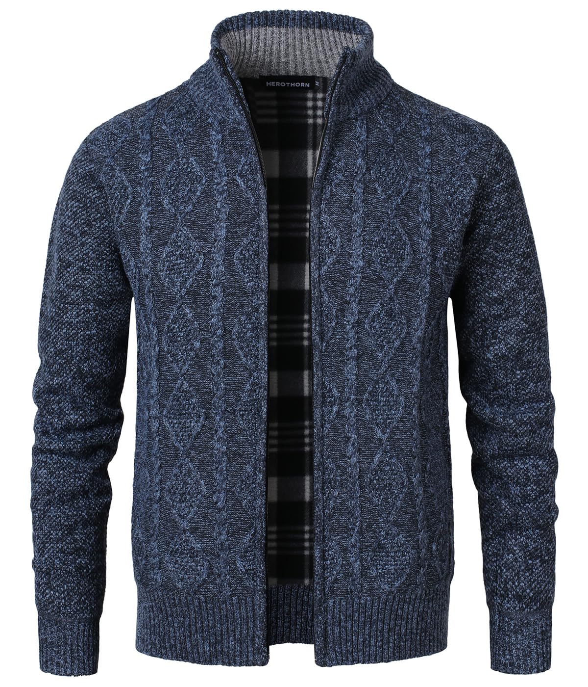 Maglione Cardigan da Uomo Giacca in Maglia a Cavo Maglioni Lavorato Manica Lunga Felpa Cardigans con Collo Alto Cerniera Cappotto in Pile Giubbotto