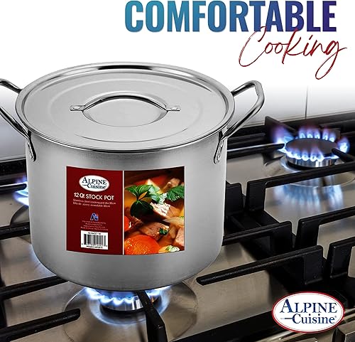 Miniatura 7 de Aramco AI14437-12 Alpine Cuisine - Olla de 12 cuartos de galón, acero inoxidable