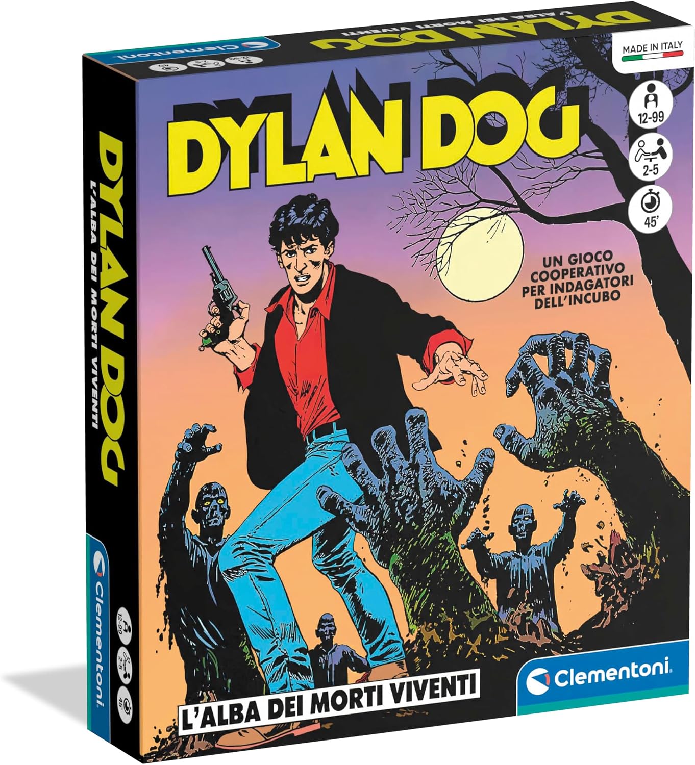 Clementoni - Dylan Dog, the sunrise of the living dead, research board game for boys aged 12+ and adults, 2-5 players, gift idea made in Italy, Italian language, 16820