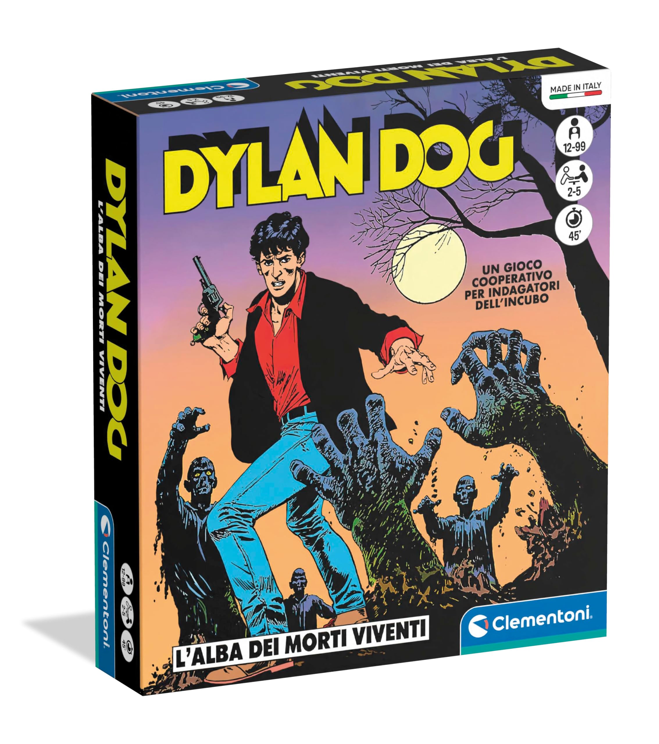 Clementoni – Dylan Dog, l’Alba dei Morti Viventi, Gioco da Tavolo Investigativo per Ragazzi 12+ Anni e Adulti, 2-5 Giocatori, Idea Regalo Made in Italy, Lingua Italiana, 16820