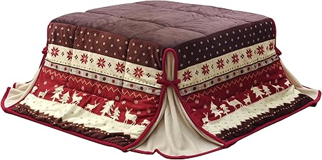 Amazon Co Jp イケヒコ こたつ布団 正方形 省スペース 掛け単品 ノルディック柄 カーベル ローズ 約180 180cm ホーム キッチン