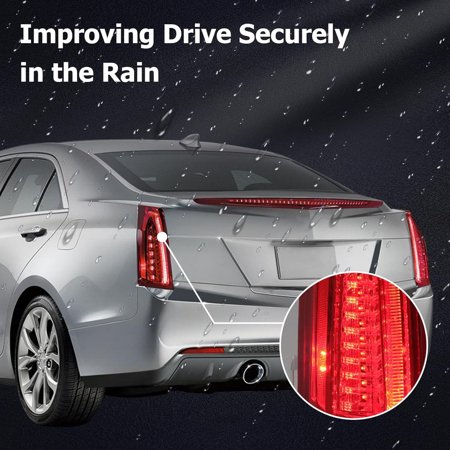 WFLNHB Left Side Tail Light Assembly Replacement for ATS 2013-2017 Driver Side Rear Brake Lamp GM2800260 84081571