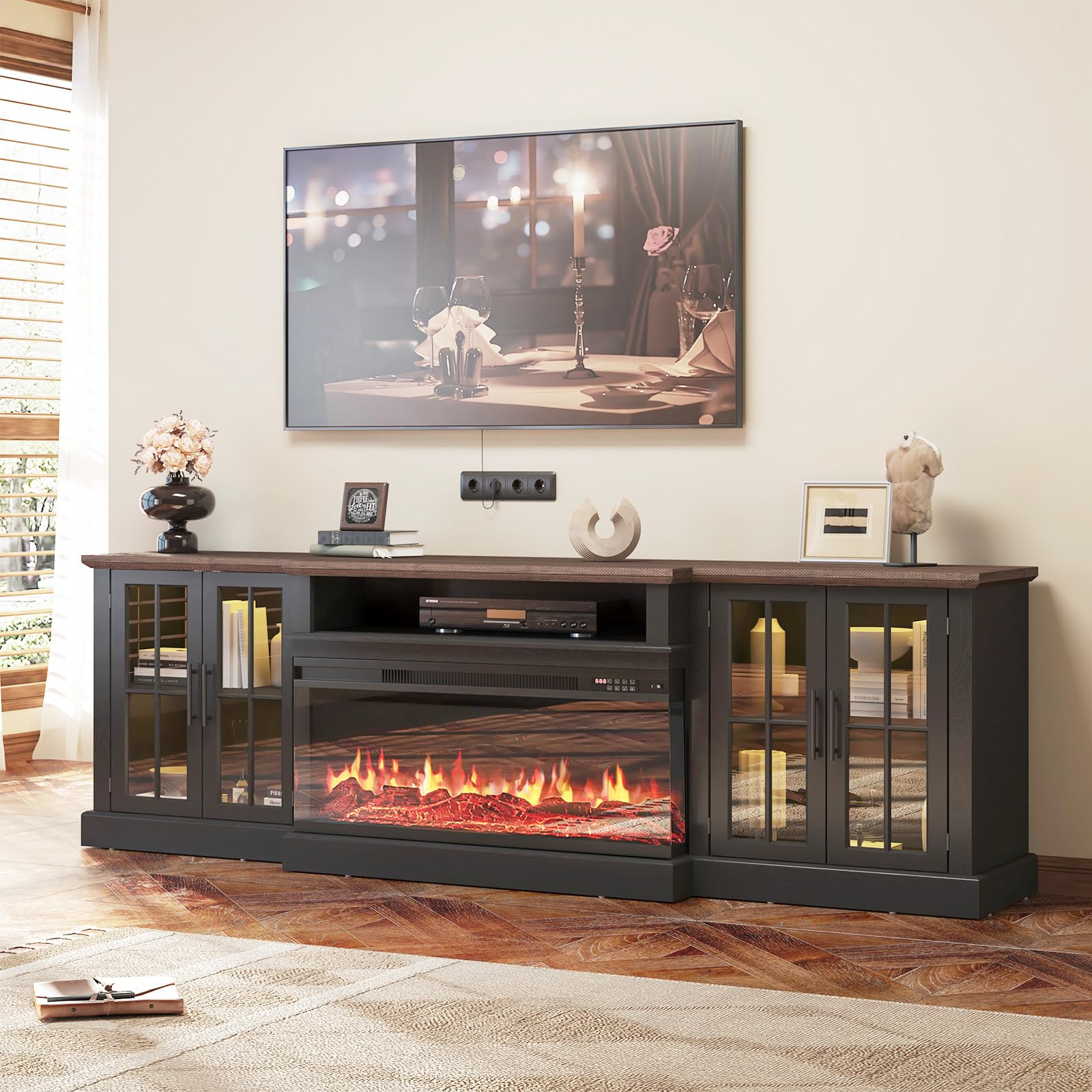 Nordivale 87 Inch Farmhouse TV Stand