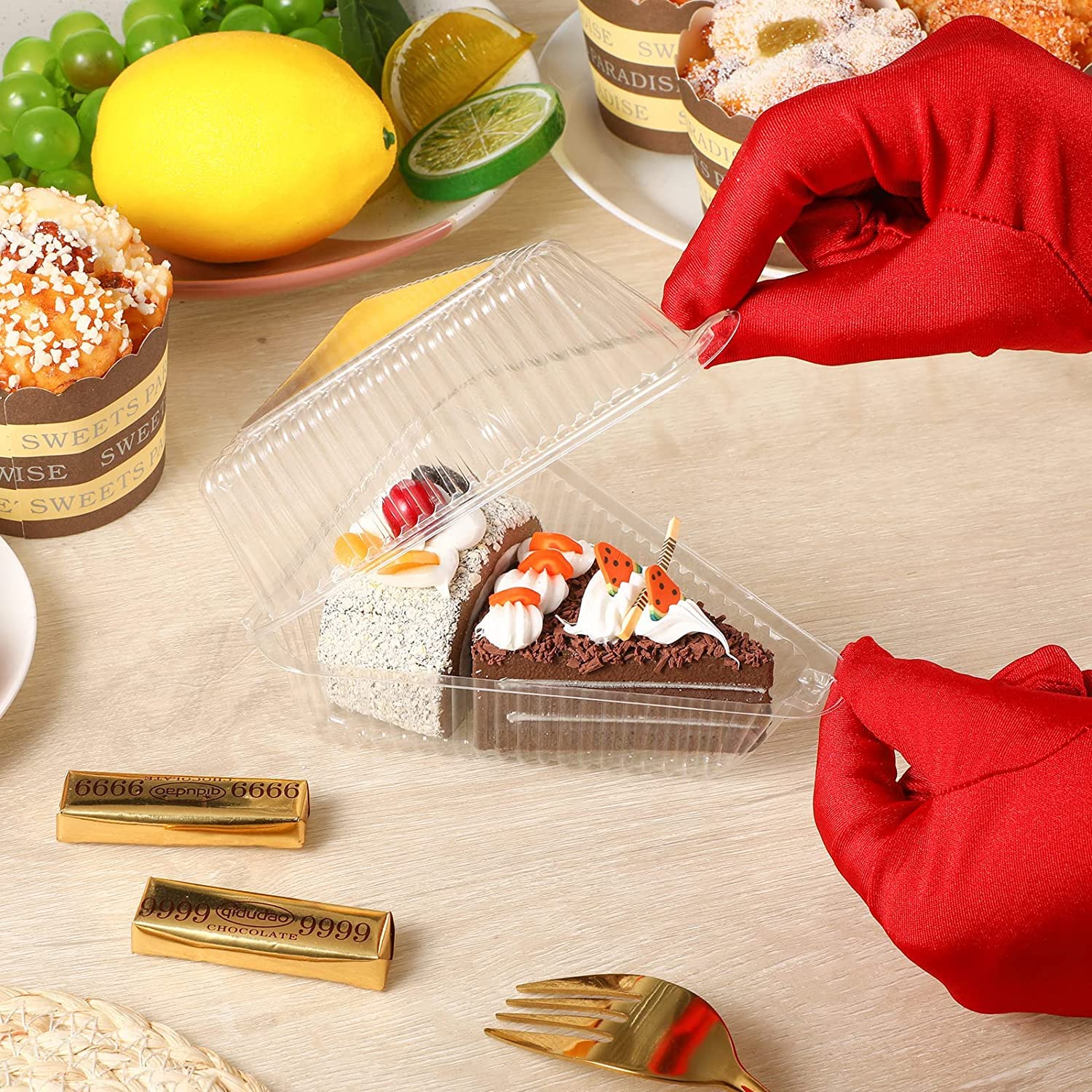 GXFCING Scatola per Dolci da 24 Pezzi, 22,9 x 15,3 x 6,4 cm Scatola per Torte in Cartone Bianca con Finestra Trasparente per Feste di Natale Biscotti Pasticcini Muffin Confezioni Regalo