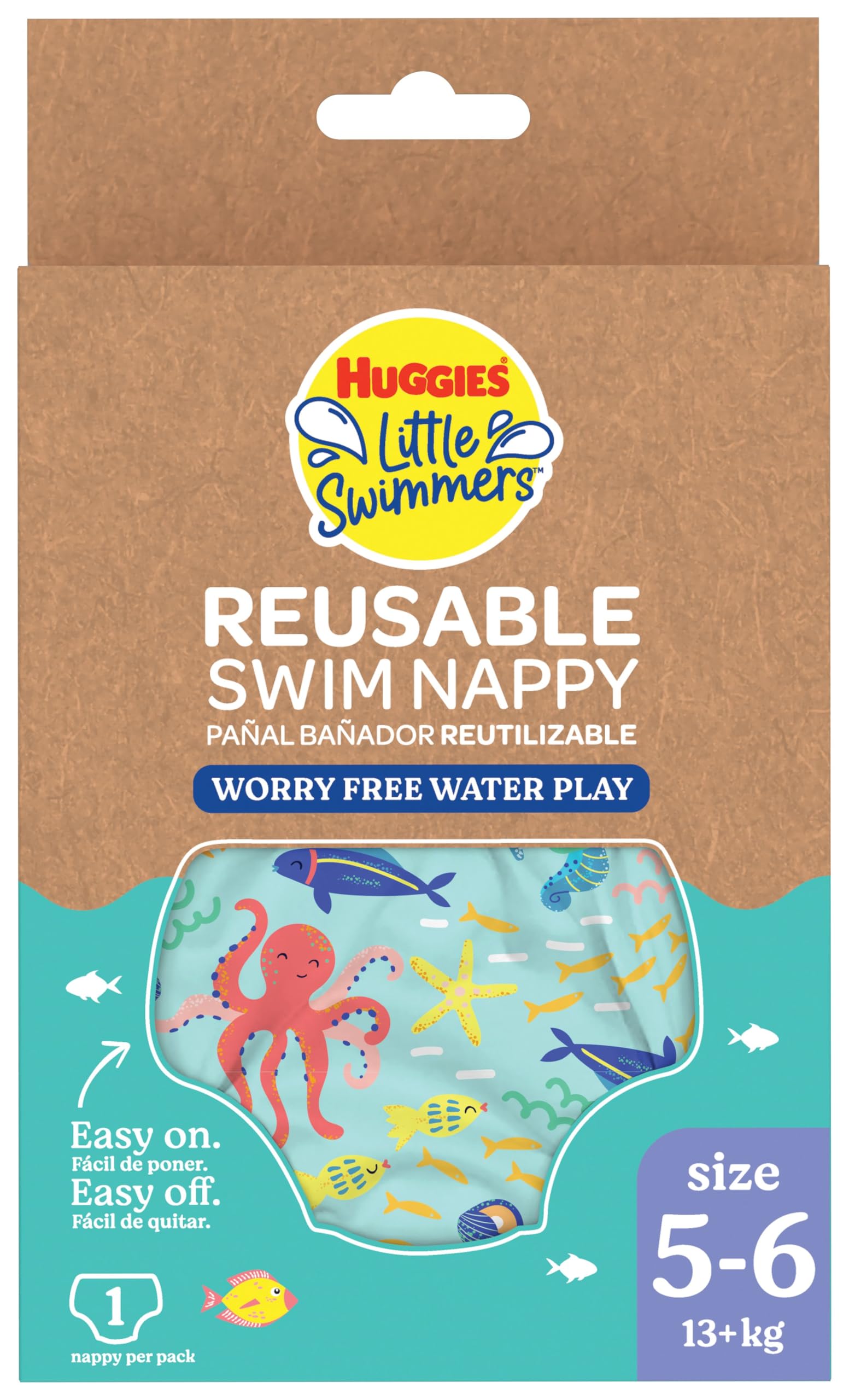Huggies Little Swimmers Pañal Bañador Reusable Talla 5-6 Bajo del Mar P1