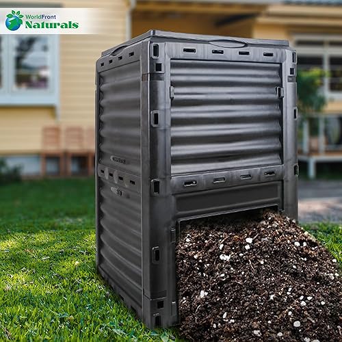 Miniatura 6 de WorldFront Naturals - Contenedor de compostaje duradero para exteriores con tapa, capacidad de 300 litros80 galones para una gestión eficiente de