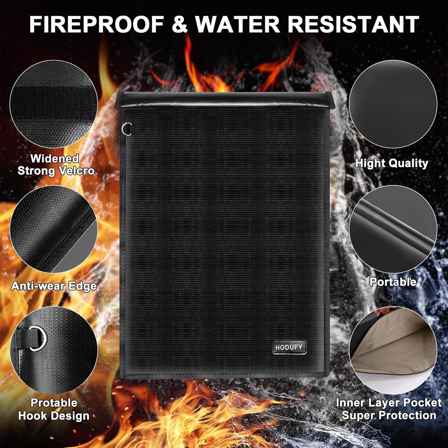 Faraday, Bolsa para tabletas (12.8x10 pulgadas), bolsa ignífuga e impermeable para llaves RFID, bolsa de bloqueo de señal