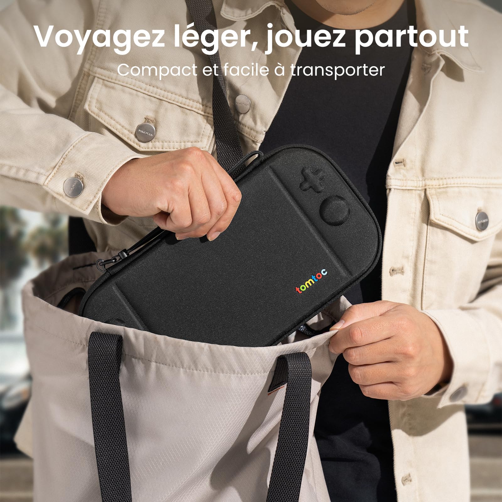 tomtoc Étui pour Nintendo Switch 2 (2025), Housse Rigide Case avec 12 Cartouches de Jeux, Slim Pochette Transport Boîtier Voyage pour Console avec Brevet Original et Protection de qualité Militaire