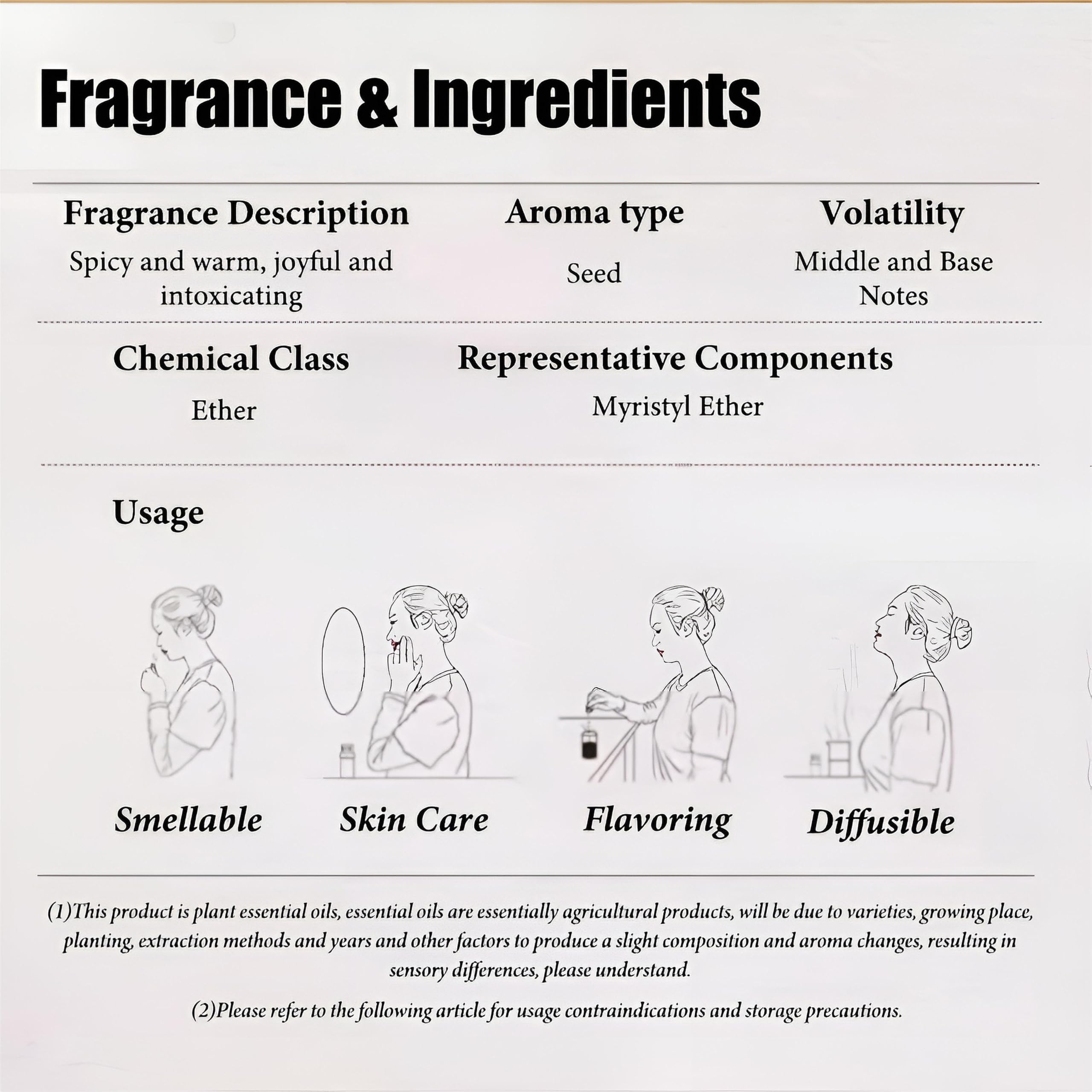 100% reines ätherisches Muskatnussöl für Aromatherapie, Diffusoren, Hautpflege, Kerzenseifenherstellung, hochwertiges organisches Muskatnussöl, natürliches Duftöl zur Entspannung(500ml)