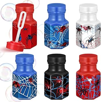 48 Pcs Spider Party Favors Spider Bubble Bottles Wands Mini Spiderweb Bubble Bottles Bulk Birthday Party Supplies for Outdoor Activity Birthday Supplies Carnival Gifts Goodie Bag Fillers