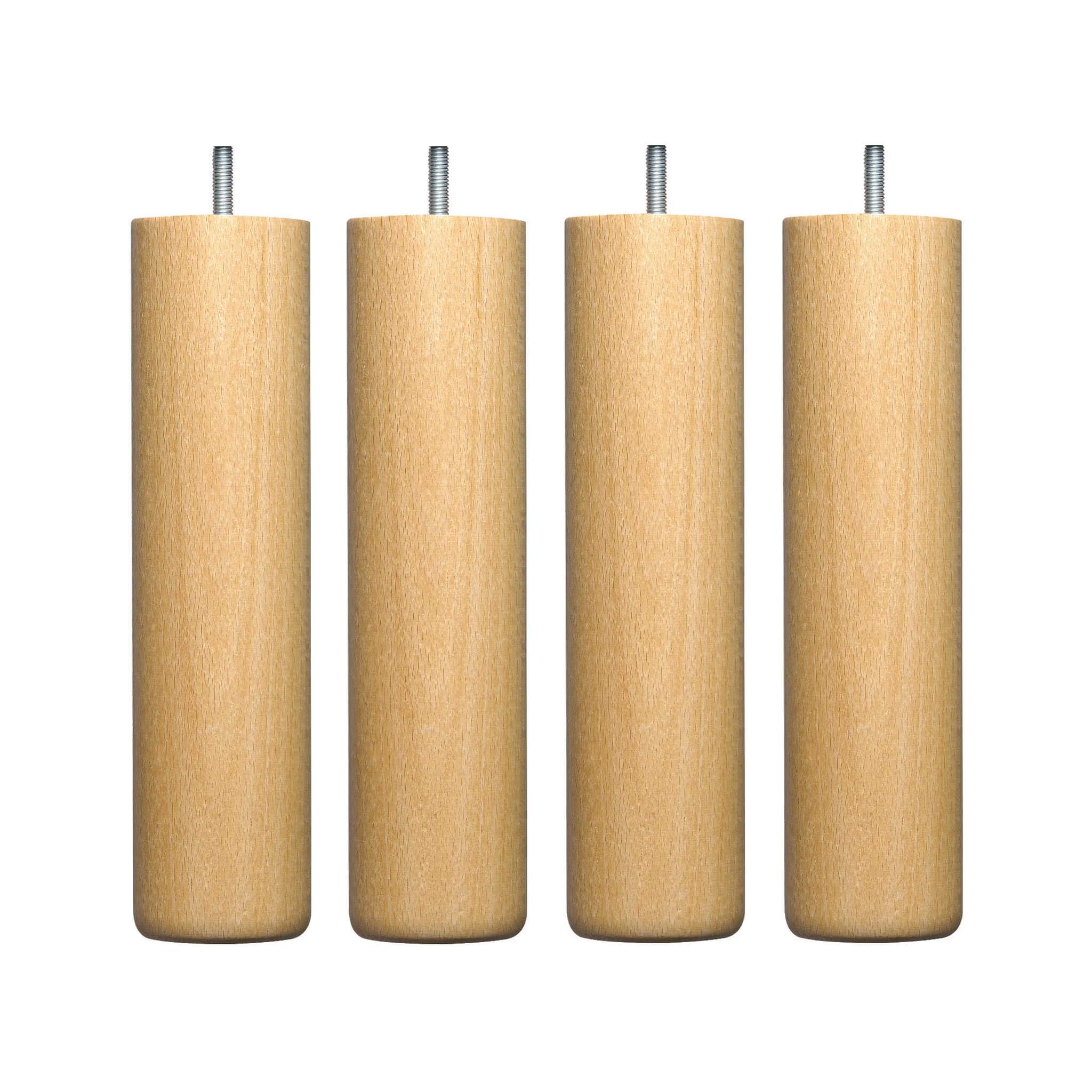 Someo 4 Pieds cylindriques Bois Naturel 30 cm