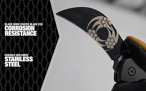 Miniatura 3 de Southwire - 65029440 Herramientas y equipos HBKN Hawk Bill Cuchillo de bolsillo, hoja de 2.6", 8CR13MOV Acero inoxidable-hoja curvada para cortes de