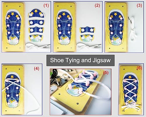 Miniatura 4 de Montessori - Tabla de madera para niños pequeños de 2 a 4 años, juguetes educativos sensoriales para autismo, juguetes de actividad, juguetes de