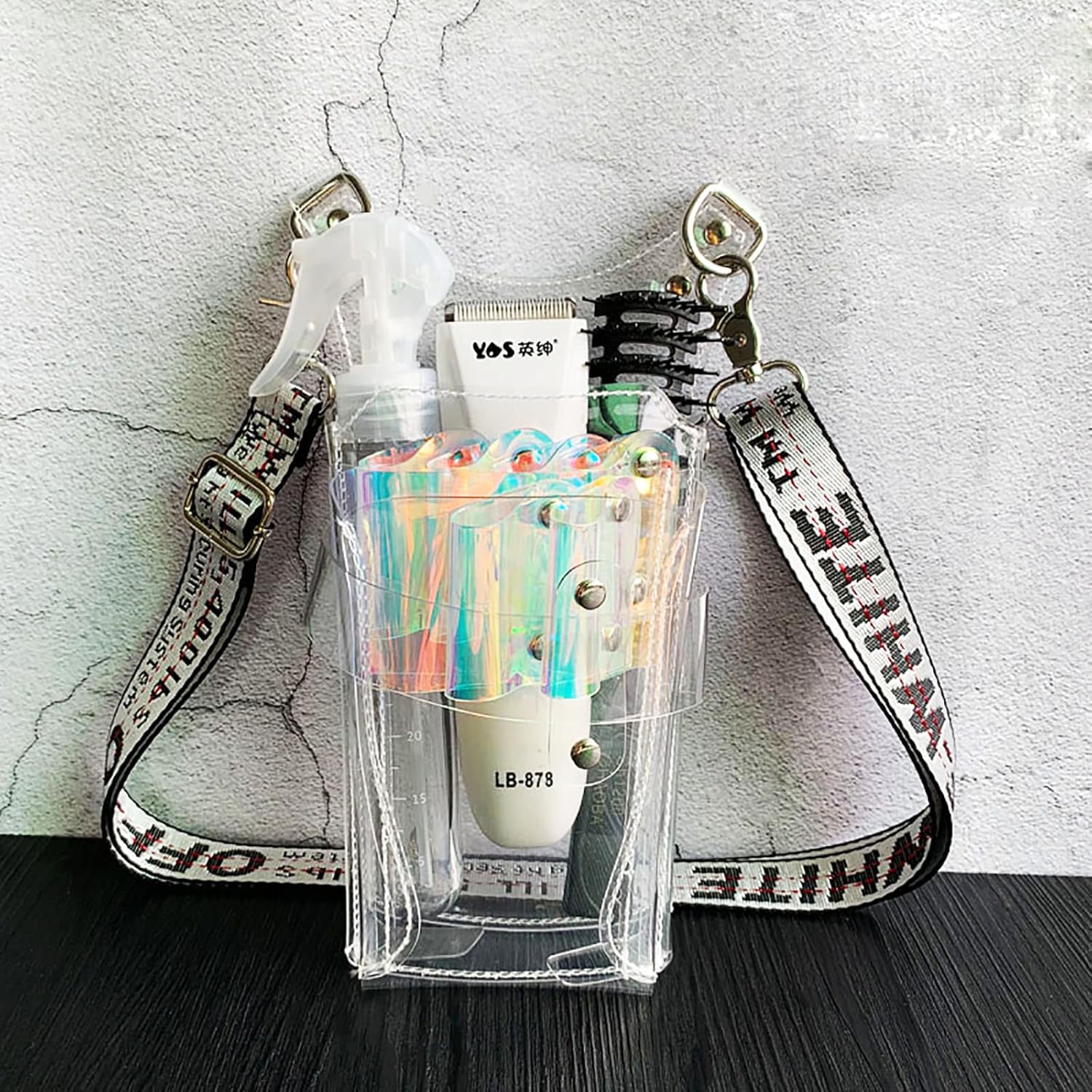 Transparent TPU Scissors Holster,Hairdresser Scissors Bag Hairdressing Tools Storage Case,Unique Messenger Bag Hair Cutting Pouch(H)