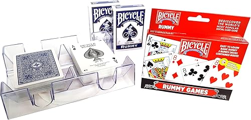 Rummy Juego con 2 bandejas giratorias para tarjetas