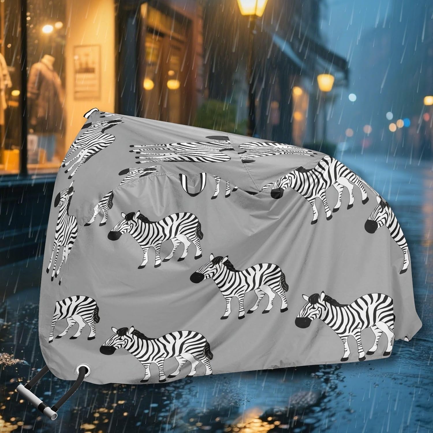 Cartoon Zebras Bike Cover Waterproof Outdoor Storage, Bicycle Cover Rain Sun UV Wind Proof for Mountain Bike,Road Bike,Electric Bike