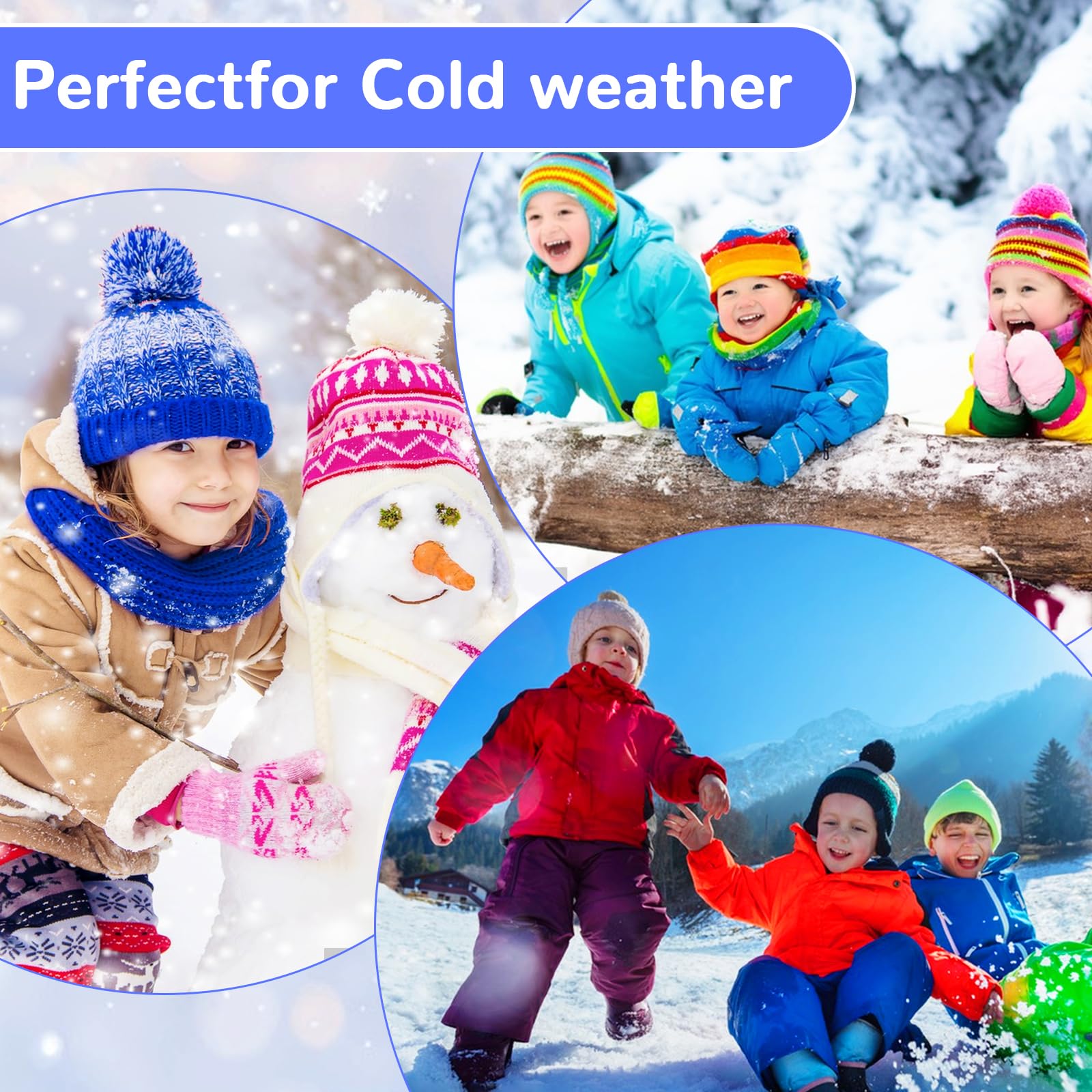 Abeillo Bufanda de punto para niños y niñas suave cálida invierno
