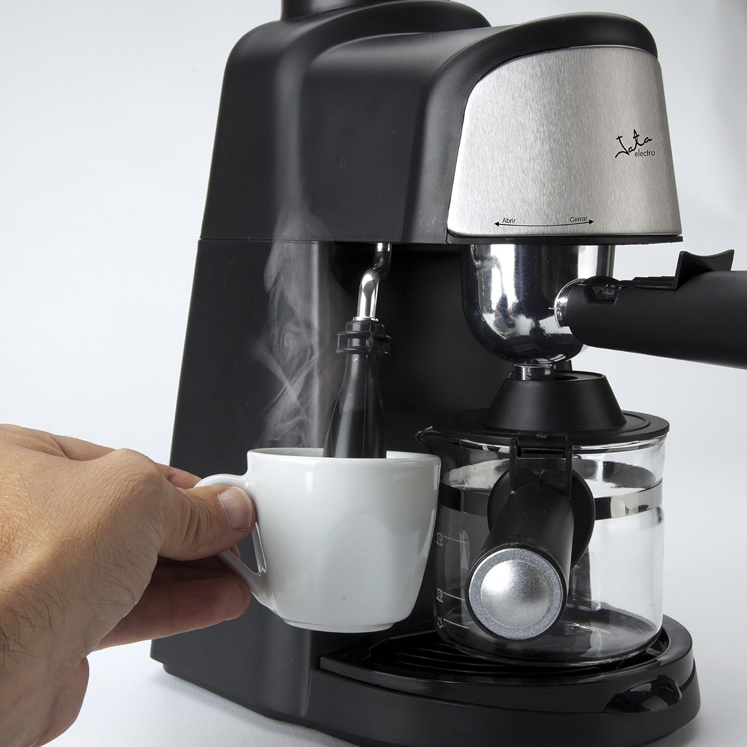 Jata CA704 Cafetera por hidropresión. Para 2-4 cafés expresso. 3,5 bar 4  posiciones. Filtro de acero inoxidable. Con diseño compacto para almacenar  de maner sencilla. : Amazon.es: Hogar y cocina