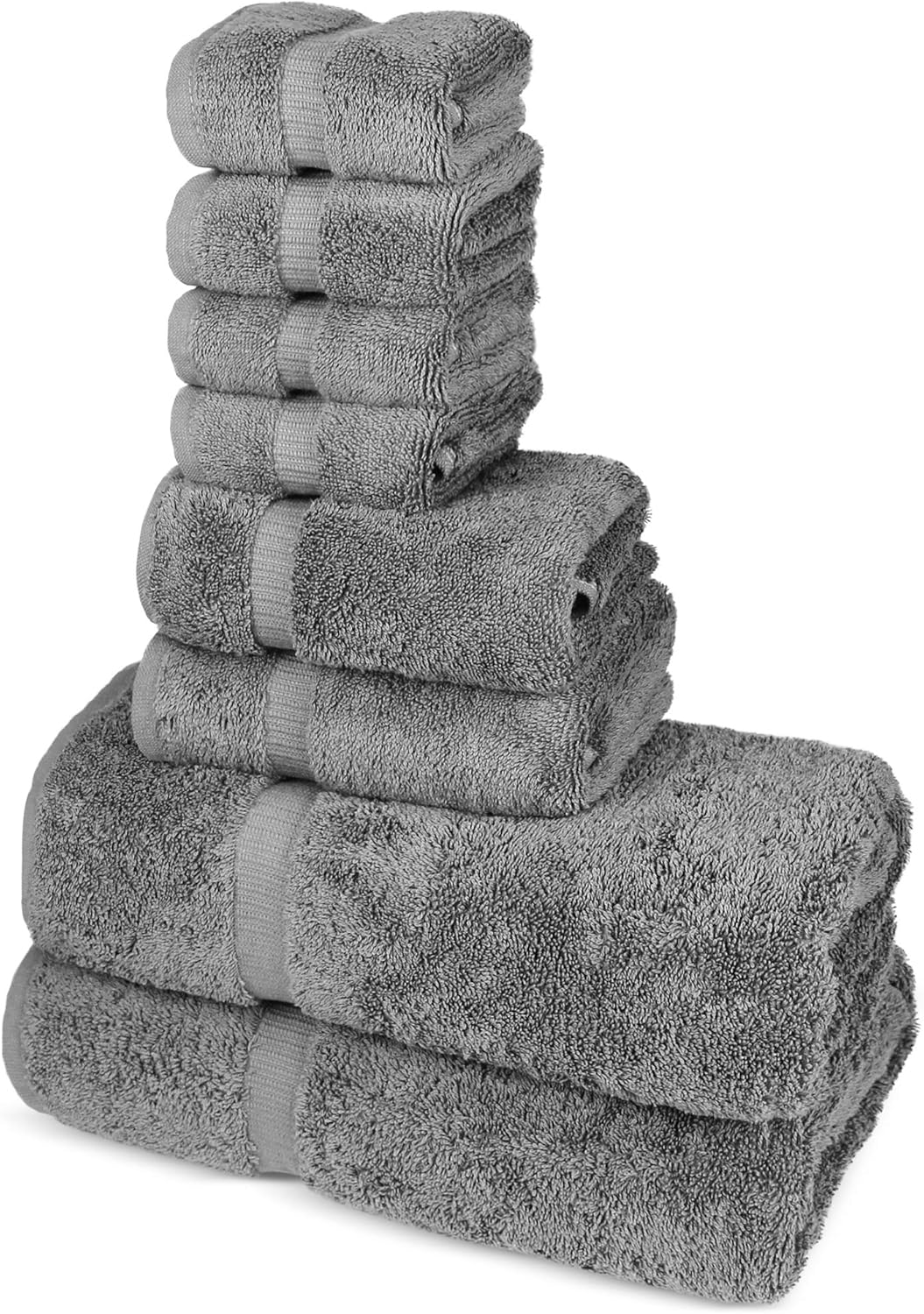 Chakir Turkish Linens Hotel & Spa Quality, Highly Absorbent Towel Set (Set of 8, Wedgewood) : Home & Kitchen