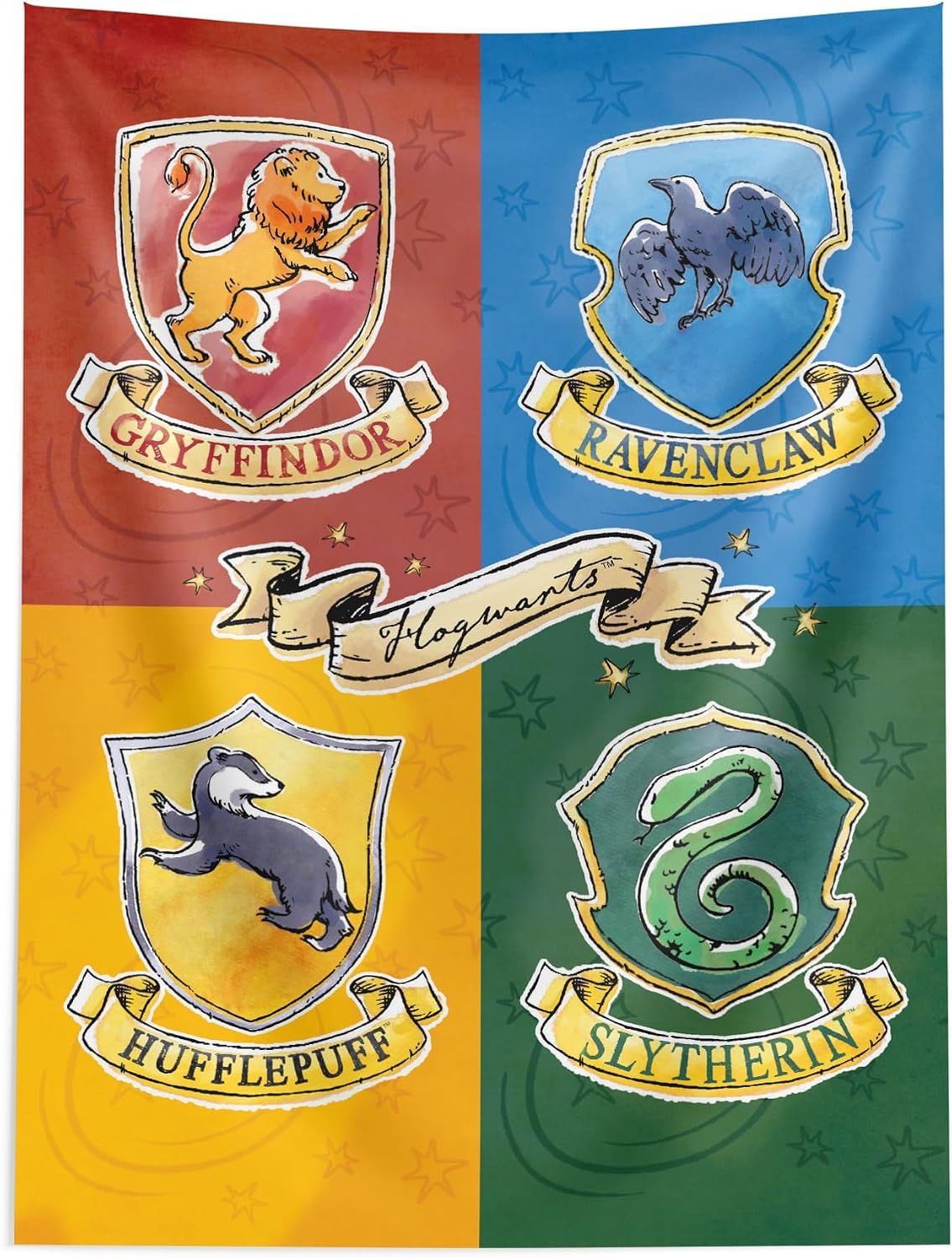 Northwest Harry Potter Tapestry, Hogwarts Wall Hanging Poster, Official Warner Bros Birthday Banner Backdrop, 40x57 Inch