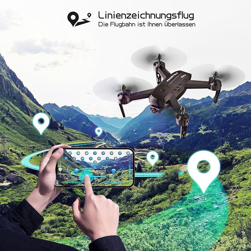 Wipkviey T6 Drón 1080P HD Kamerával - 32 Perc Repülési Idő, WiFi FPV Élő Videó, 2 Akkumulátor, Magasságtartás, Fejnélküli Mód, Kezdőknek