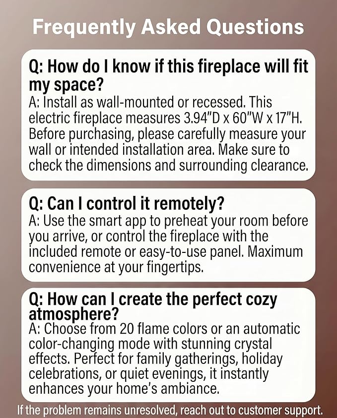 Chimenea Eléctrica Silonn 60 Pulgadas WiFi Control Remoto miniatura 8