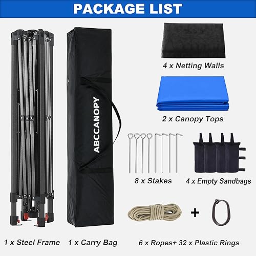 Miniatura 6 de ABCCANOPY 13x13 Gazebo desplegable, tienda de campaña al aire libre, refugio instantáneo con pantalla y mosquitero para patio, jardín, patio