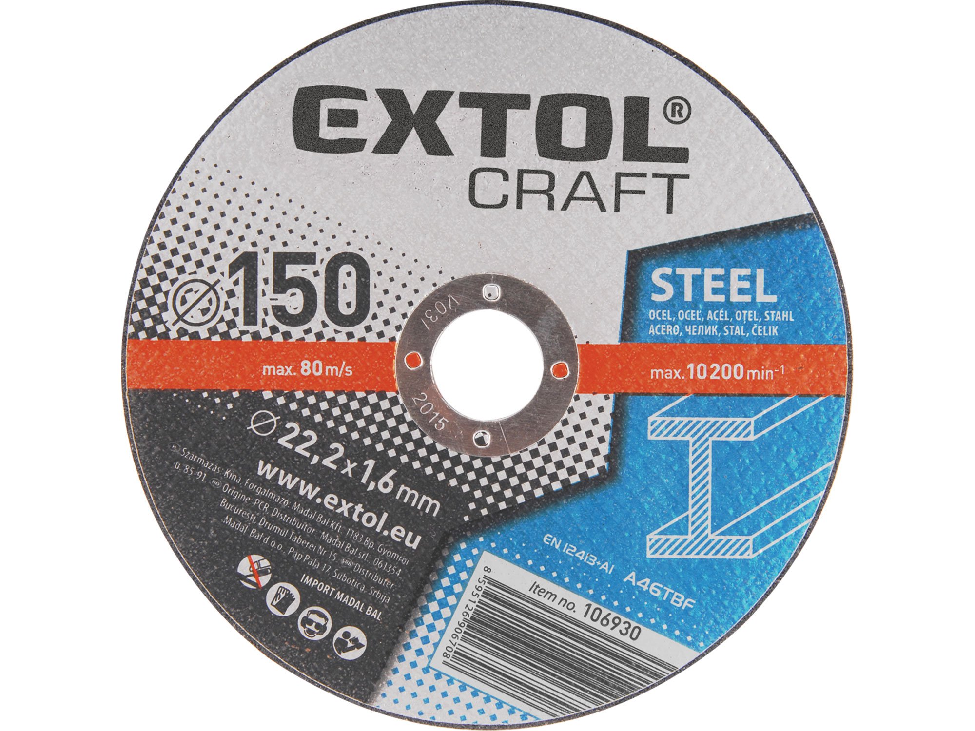 EXTOL CRAFT 106920 Cutting Discs for Metal, 5 Pieces