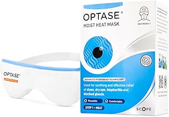 Optase Moist Heat Eye Mask - Reusable with HydroBead Technology for Soothing Relief from Blepharitis, MGD and Dry Eyes