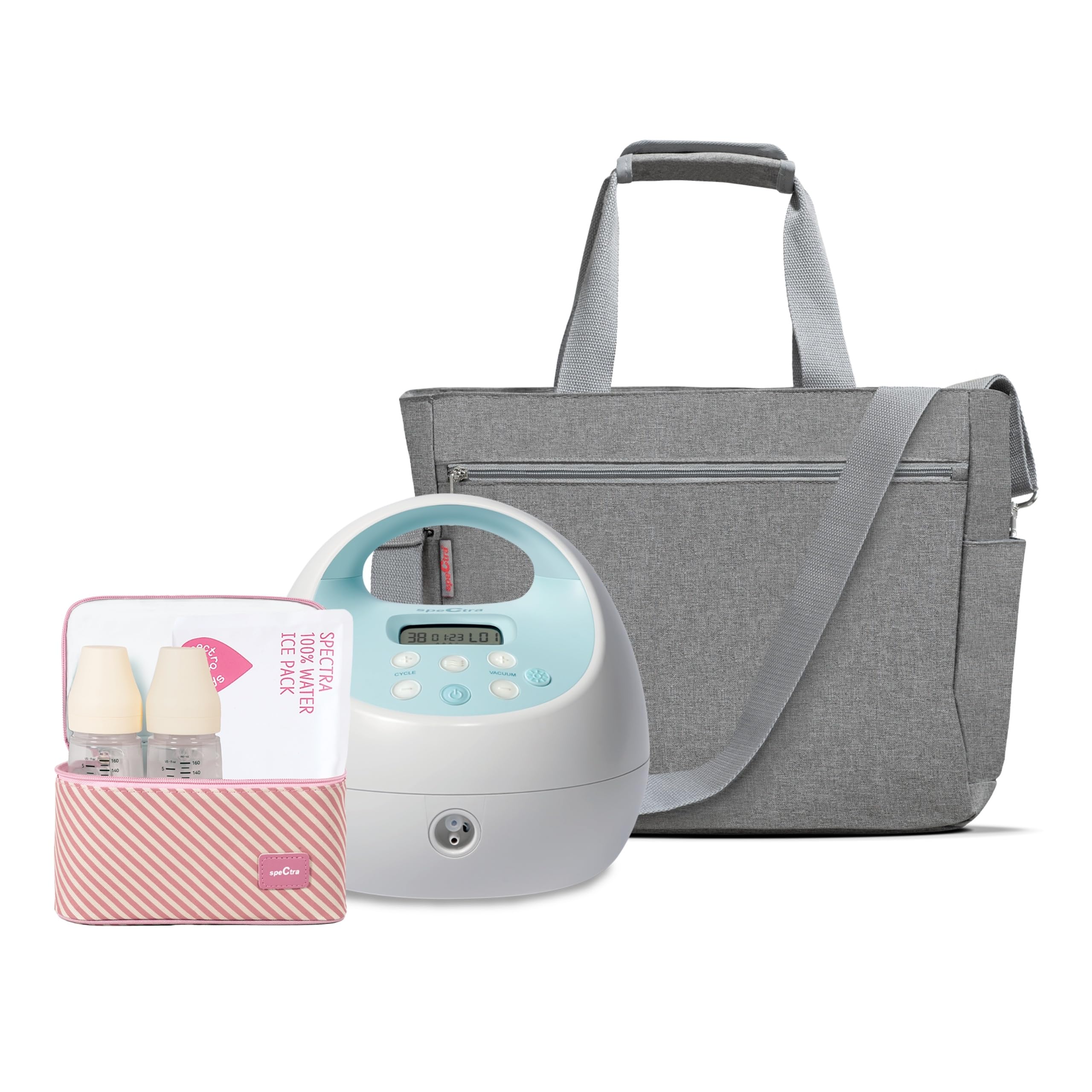 SPECTRAS1 Plus Electric Breast Milk Pump with Tote Bag, Breast Milk Bottles and Cooler for Baby Feeding