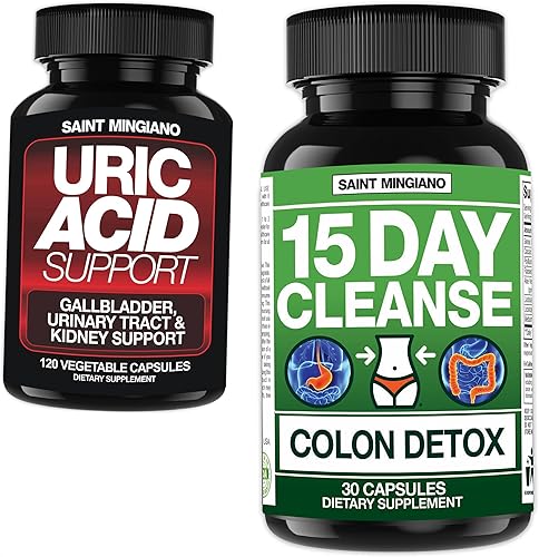 Limpieza de 15 días de desintoxicación de colon - con ácido úrico para apoyo a la gota -120 cápsulas