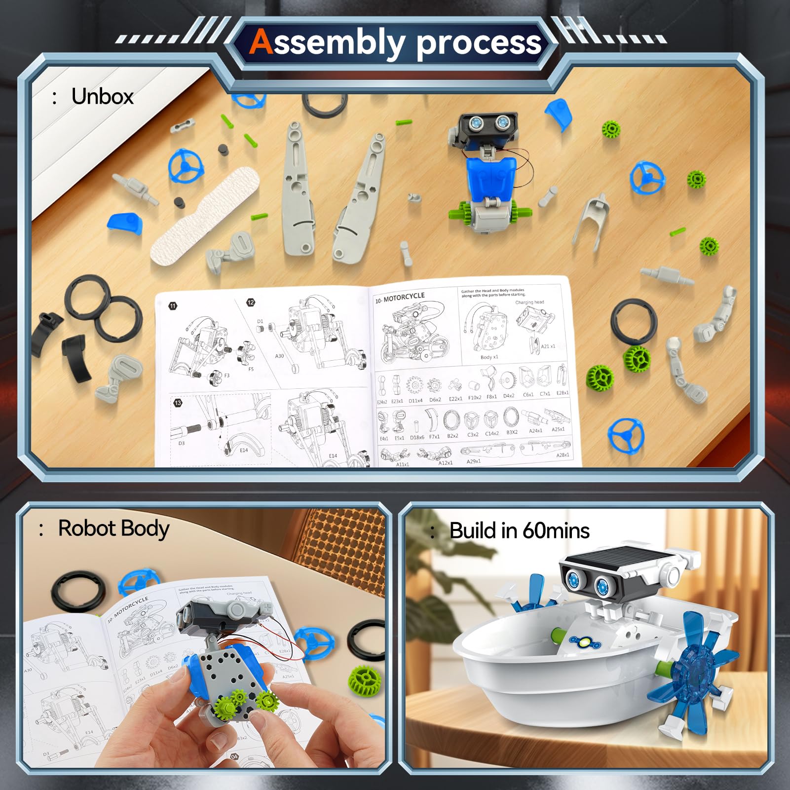 Kits STEM Robotique pour Enfants 6-12 ans Jeux Scientifiques Kits STEM Robotique pour Enfants 6-12 ans Jeux Scientifiques