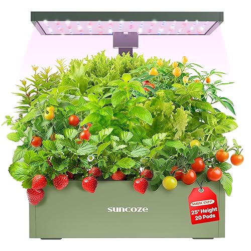 SUNCOZE Hydroponics Growing System Kit 20 Pods, Indoor Herb Garden