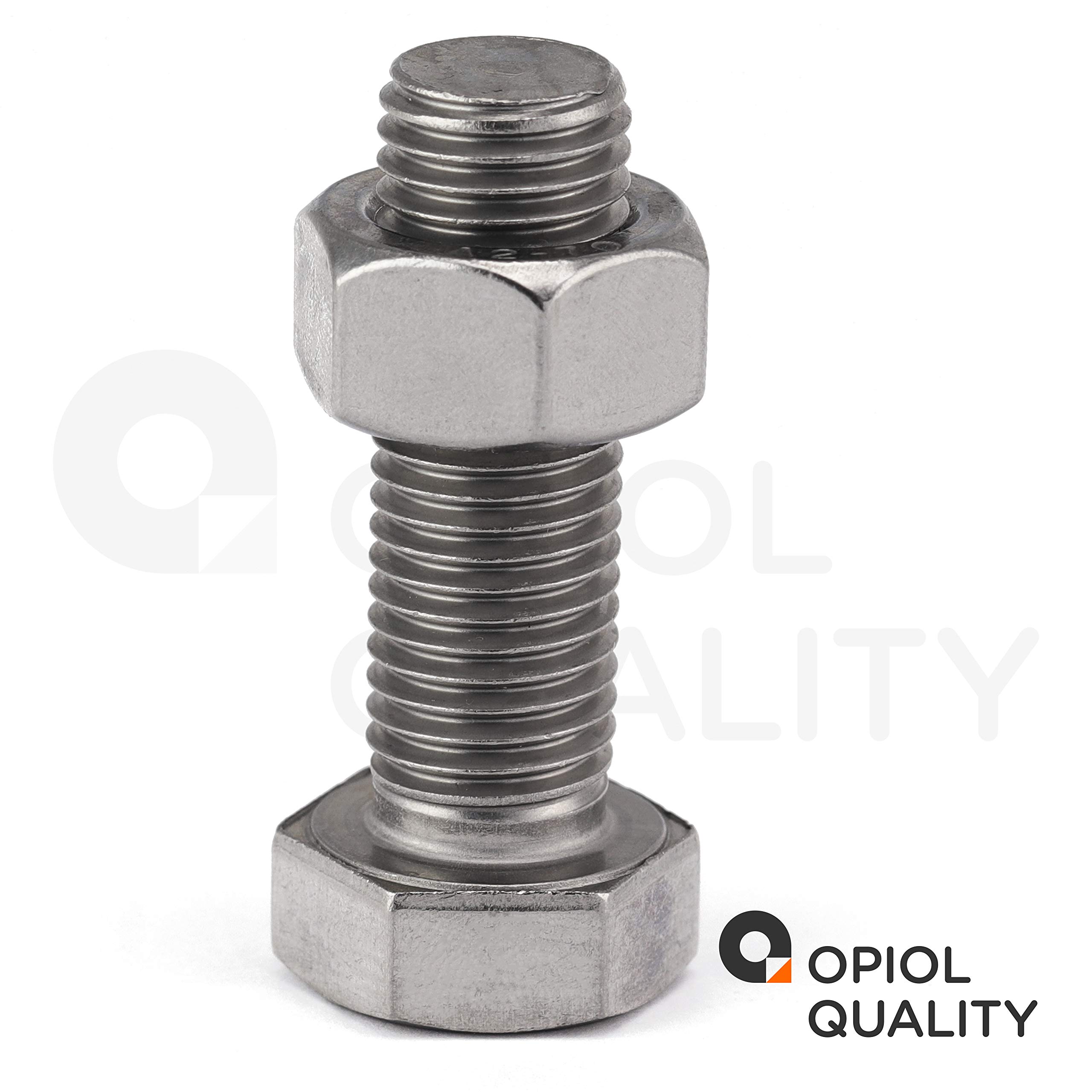 Sechskantschrauben M12x25 mit Sechskantmuttern M12 (5 Stück) aus Edelstahl A2 V2A Set DIN 933 / DIN 934 Muttern Maschinenschrauben Edelstahlschraubenset Gewindeschrauben