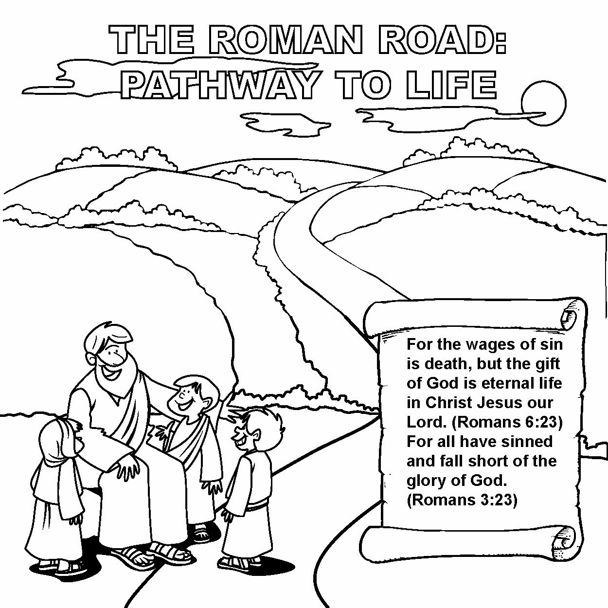 Memory CrossGospel Tract – The Roman Road: Pathway to Life (Pack of 12) – Interactive Folding Card for Kids – NIV Scriptures – Christian Evangelism Tool – 6 x 6 inch Coloring Tract 30092B