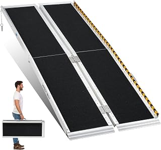 HABUTWAY 6ft Wheelchair Ramp, Portable Wheelchair Ramps for Home Steps, Double Non-Skid Ramps Hold Up to 800Lbs, Threshold Ramp for Home,Stairs, Curbs,Steps,Doorway