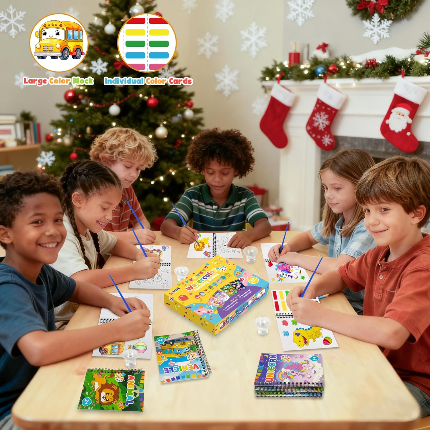 24 Water Coloring Books Party Favors: Bulk Mini Kids Birthday Favor, Goodie Bag Stuffers, Art & Crafts Classroom Prizes, Paint Activities School Toys, Halloween & Christmas Return Gifts for Ages 4-8 - Image 2