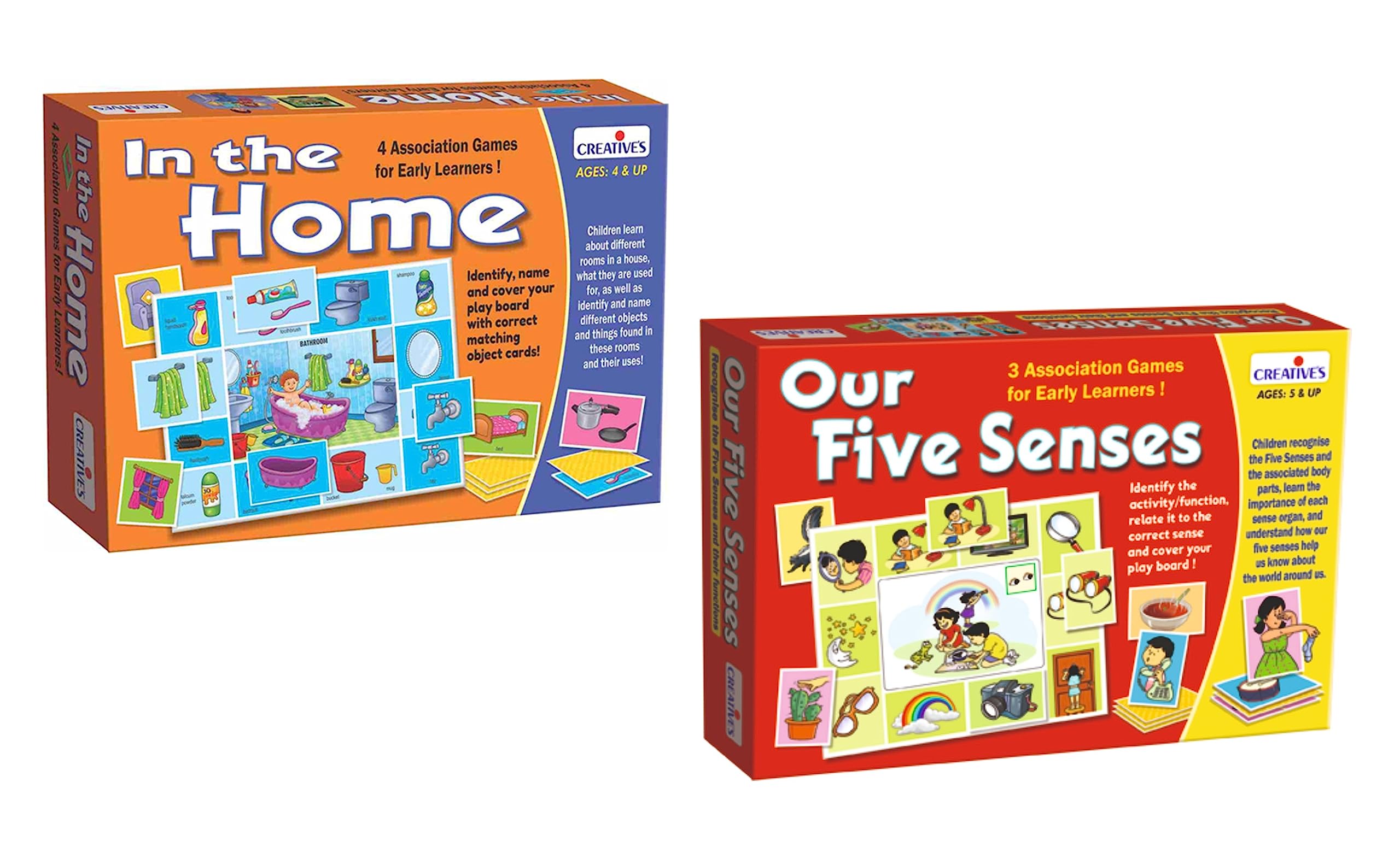 Creatives in The Home & Our Five Senses Combo Pack of 2 | Learning Educational Cards Game | Matching Cards Game | Educational Toy for Kids | Gift Pack for Kids Game Ages 4 & Up (B0C96BT9MZ) Amazon Price History, Amazon Price Tracker
